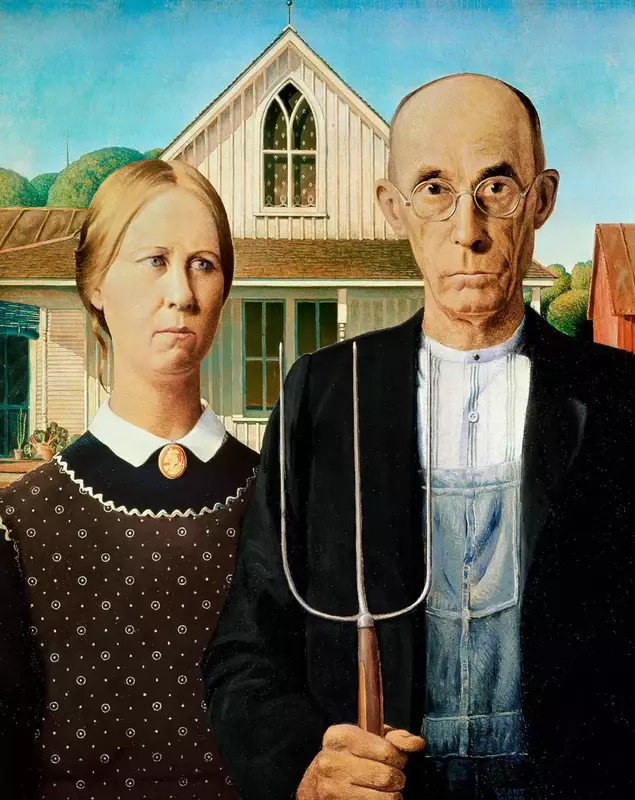 “American Gothic” de Grant Wood - originalul