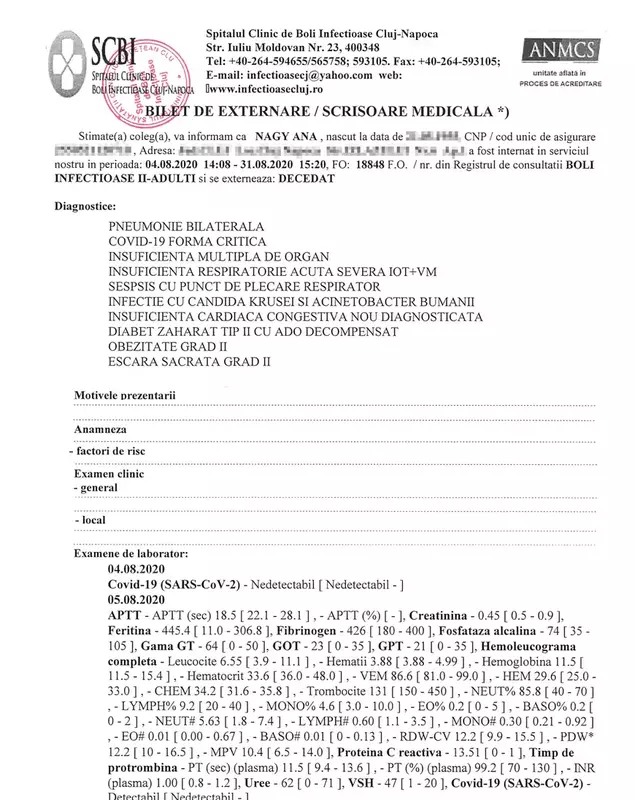 Biletul de externare