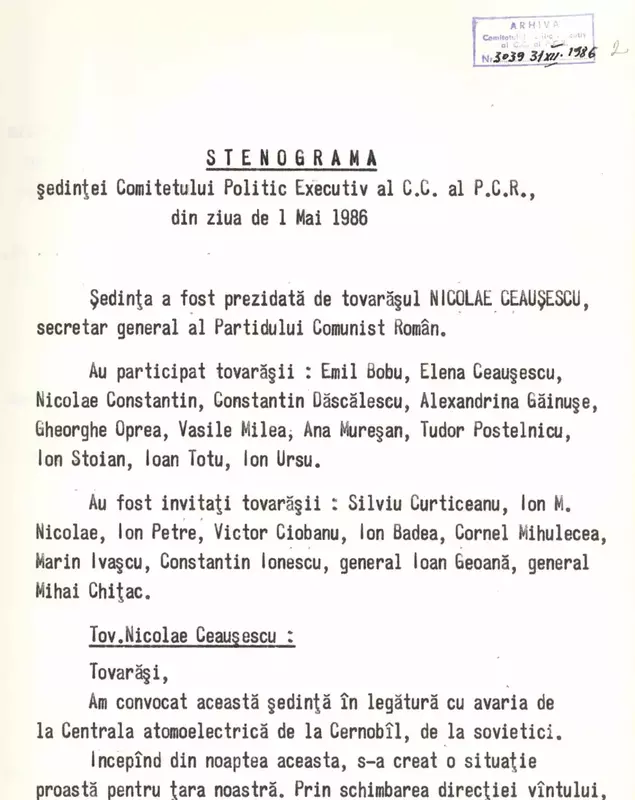 stenograma-nicolae-ceausescu-cernobil-1986-1
