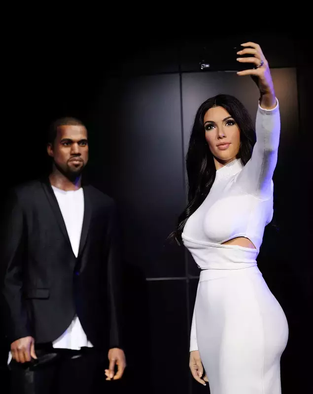 London Kanye West Kim Kardashian Wax Figures