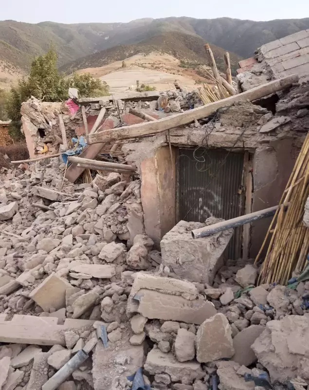 Aftermath of the powerful earthquake in Morocco