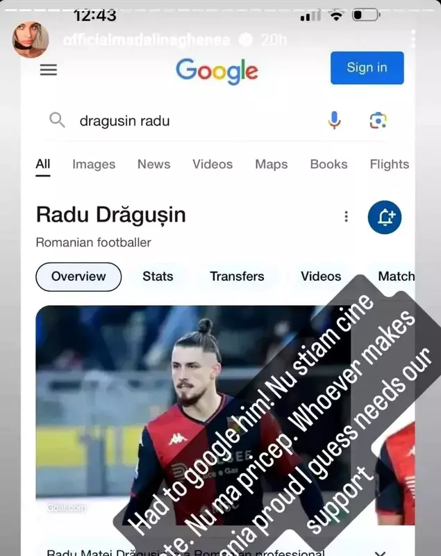 Mădălina Ghenea despre Radu Drăgușin