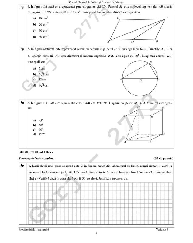 subiecte matematică evaluarea nationala 2024 (4)
