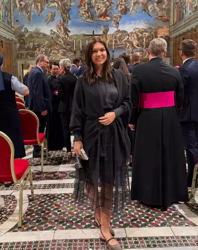 Simona Halep intalnire Papa Leon Vatican 1