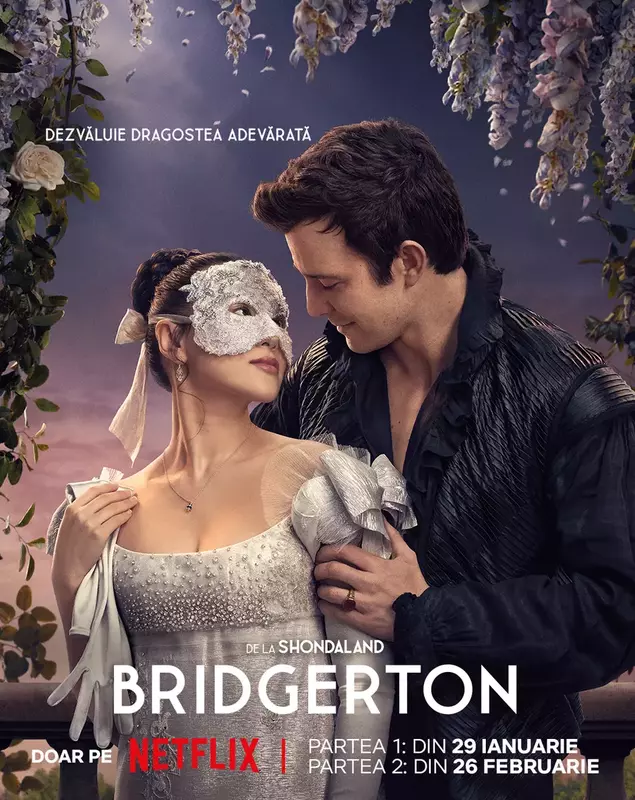 Afișul serialului „Bridgerton” - sezonul 4, de pe Netflix