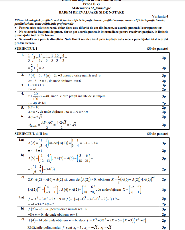 BAREM BAC MATE INFO TEHNOLOGIC