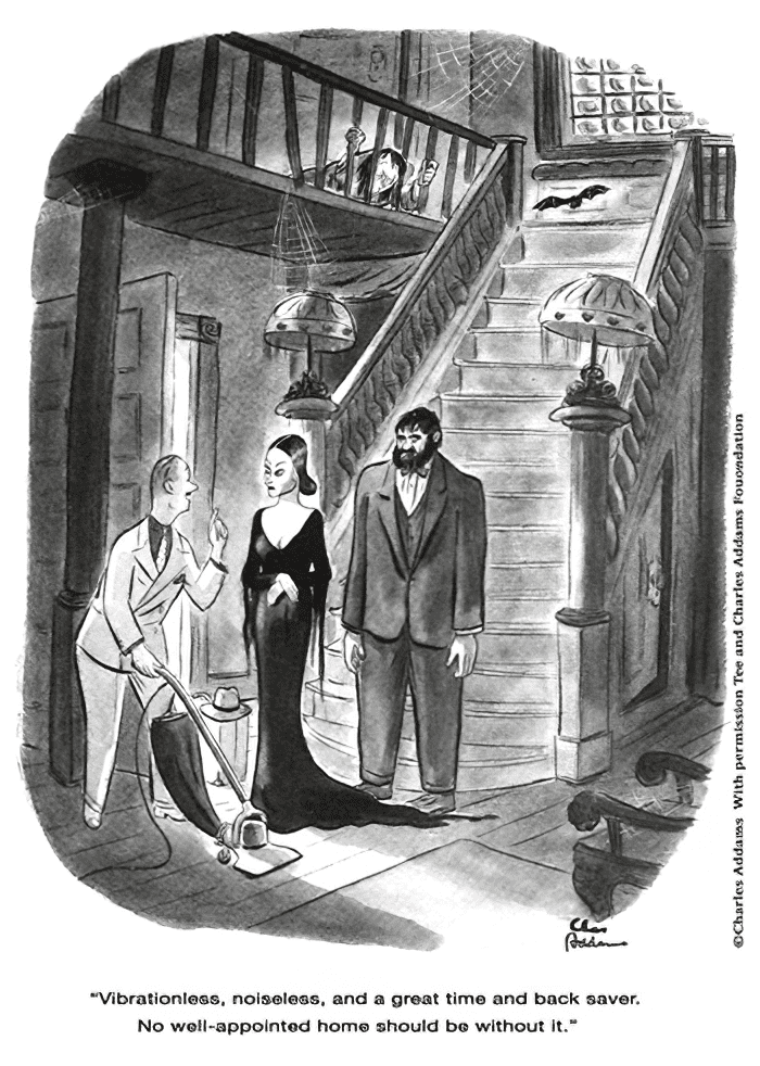 Prima caricatură realizată de Charles Addams, de la care a pornit Familia Addams