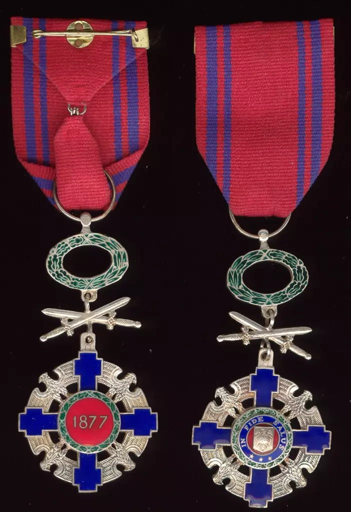 Ordinul Național „Steaua României” în grad de Cavaler pentru militari (avers - revers)