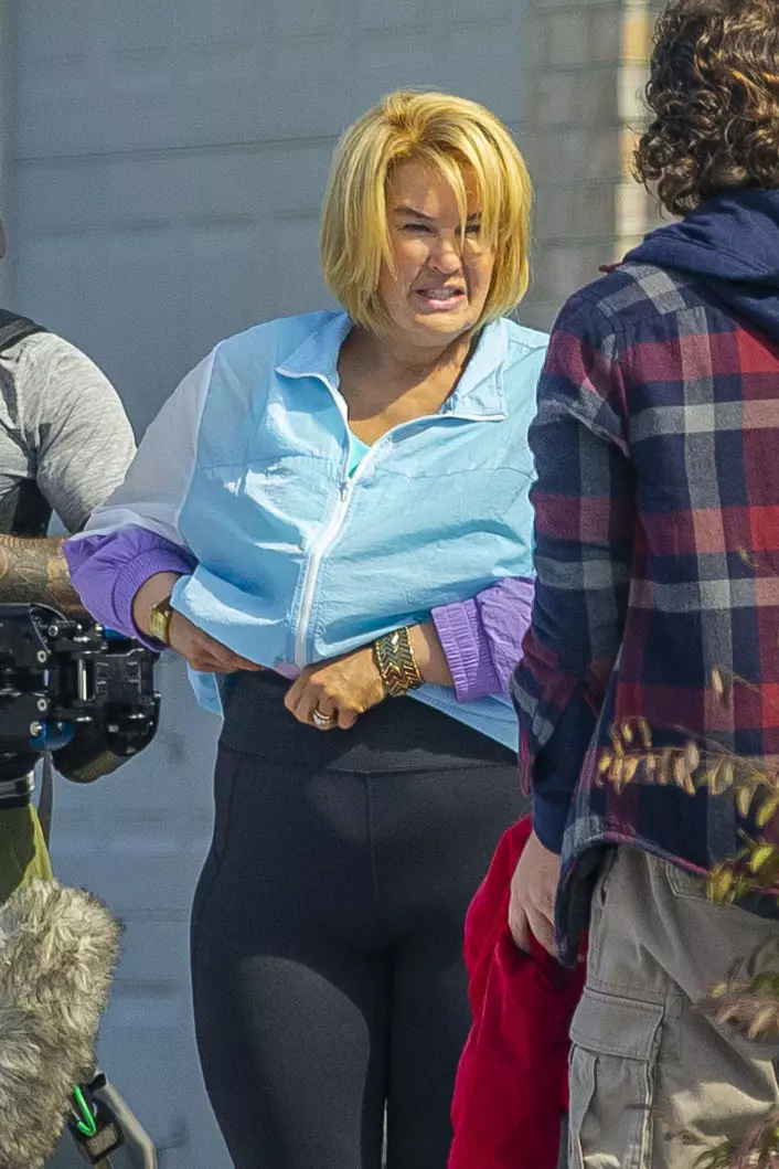 PREMIUM EXCLUSIVE: Renee Zellweger is completely unrecognisable, with even more prosthetic makeup and fat-suit