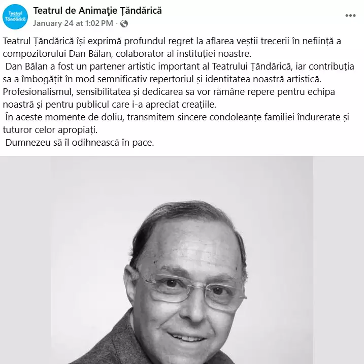 Dan Bălan a murit