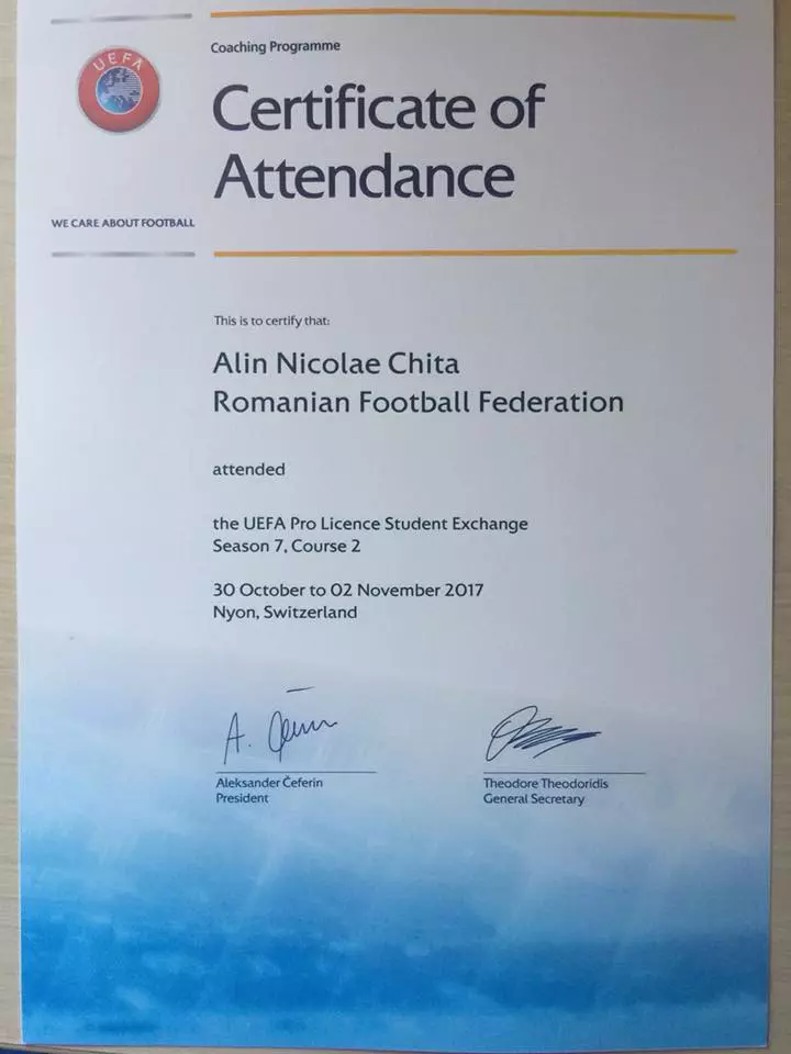 certificat UEFA