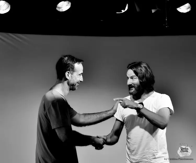 Șerban Pavlu și Frédéric Beigbeder. foto Cătălina Flămînzeanu