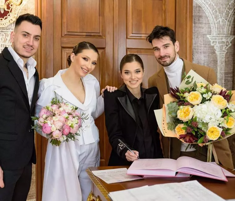Theo Rose și Anghel Damian nași