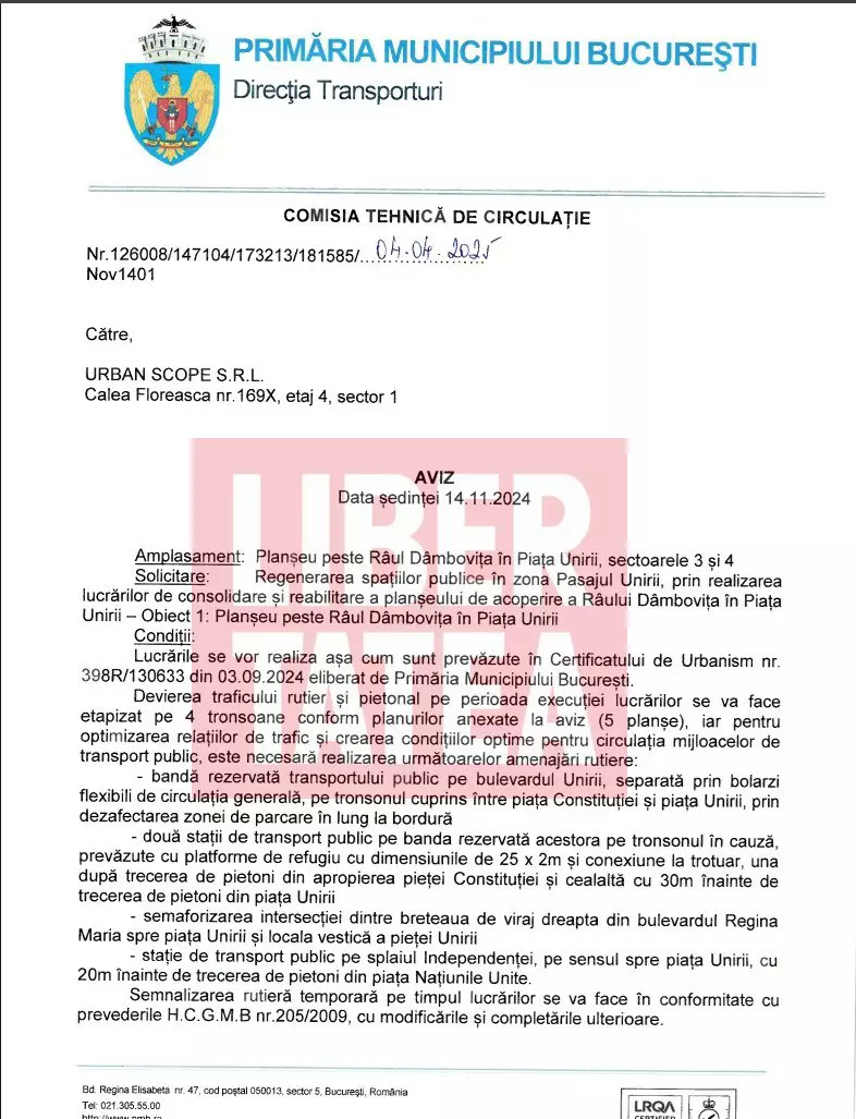 Așa arată documentul semnat de primarul general Nicușor Dan, intrat în posesia Libertatea