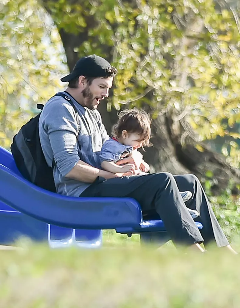 Semi-Exclusive... Ashton Kutcher At The Park With Wyatt In New Orleans