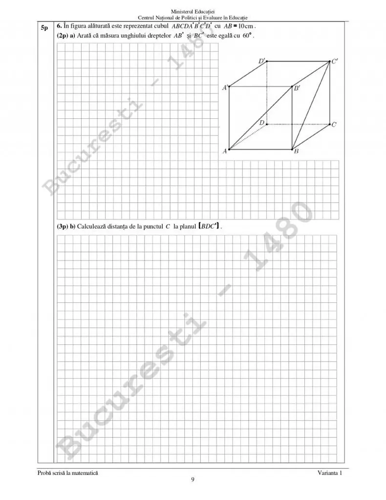 subiecte matematică evaluare nationala 2023 8