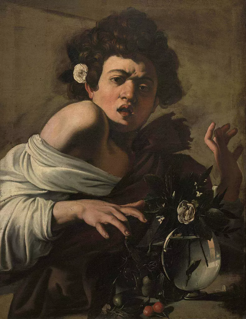 „Băiat mușcat de șopârlă”, de Caravaggio- Foto Muzeul național De Artă Timișoara