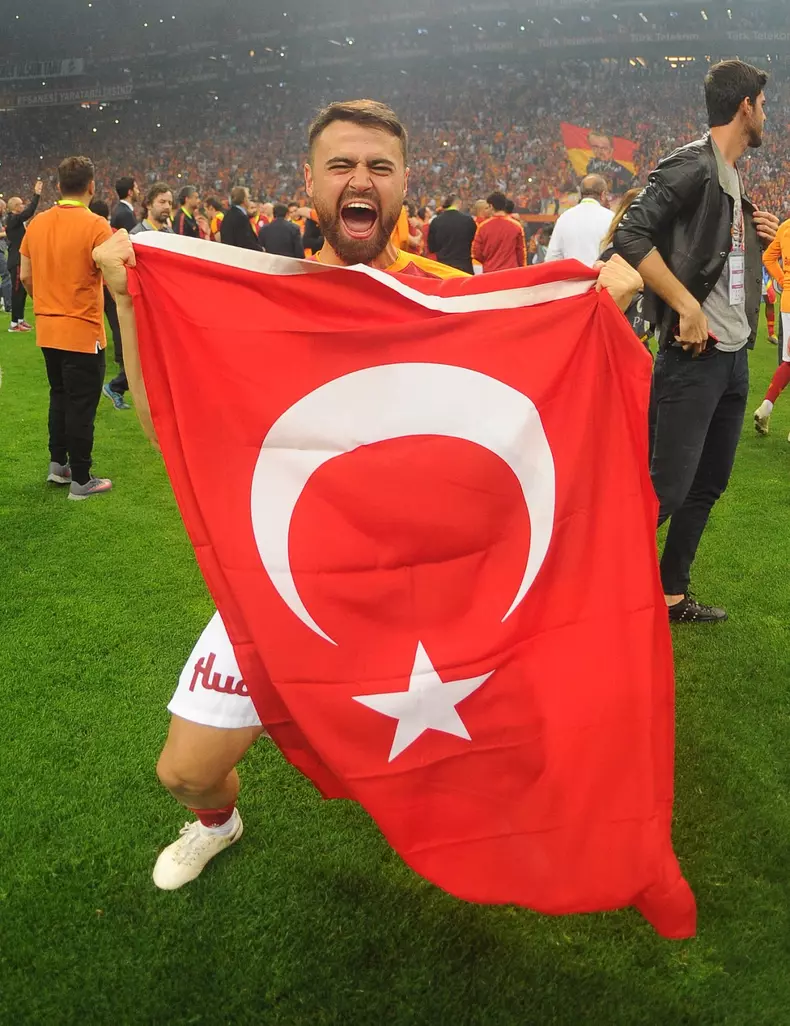 Turkish Super League footbal match between Galatasaray and Medipol Basaksehir at Turk Teekom Arena Stadium in Istanbul , Turkey on May 19 , 2019.