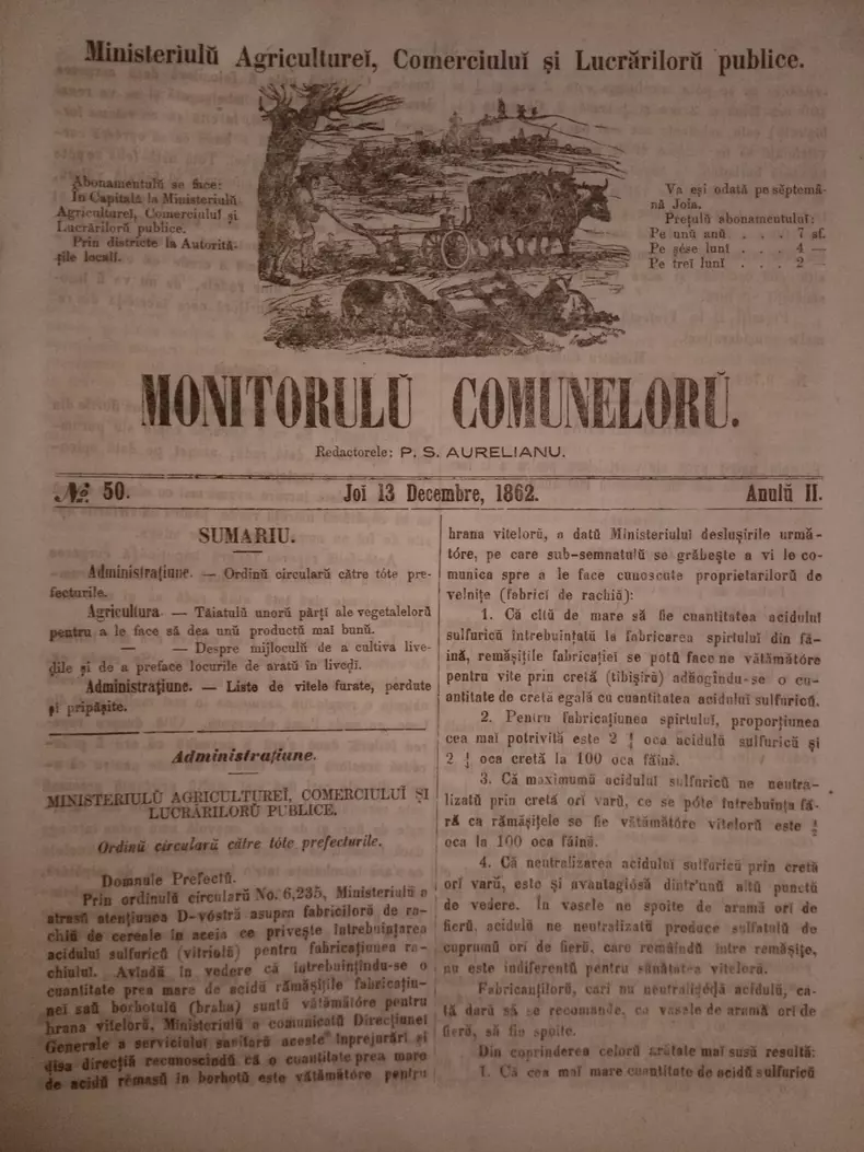 8. Monitoru - o publicatir editata pentru agricultori in care se scria de starea pamantulrilor dar si de furturi de animale