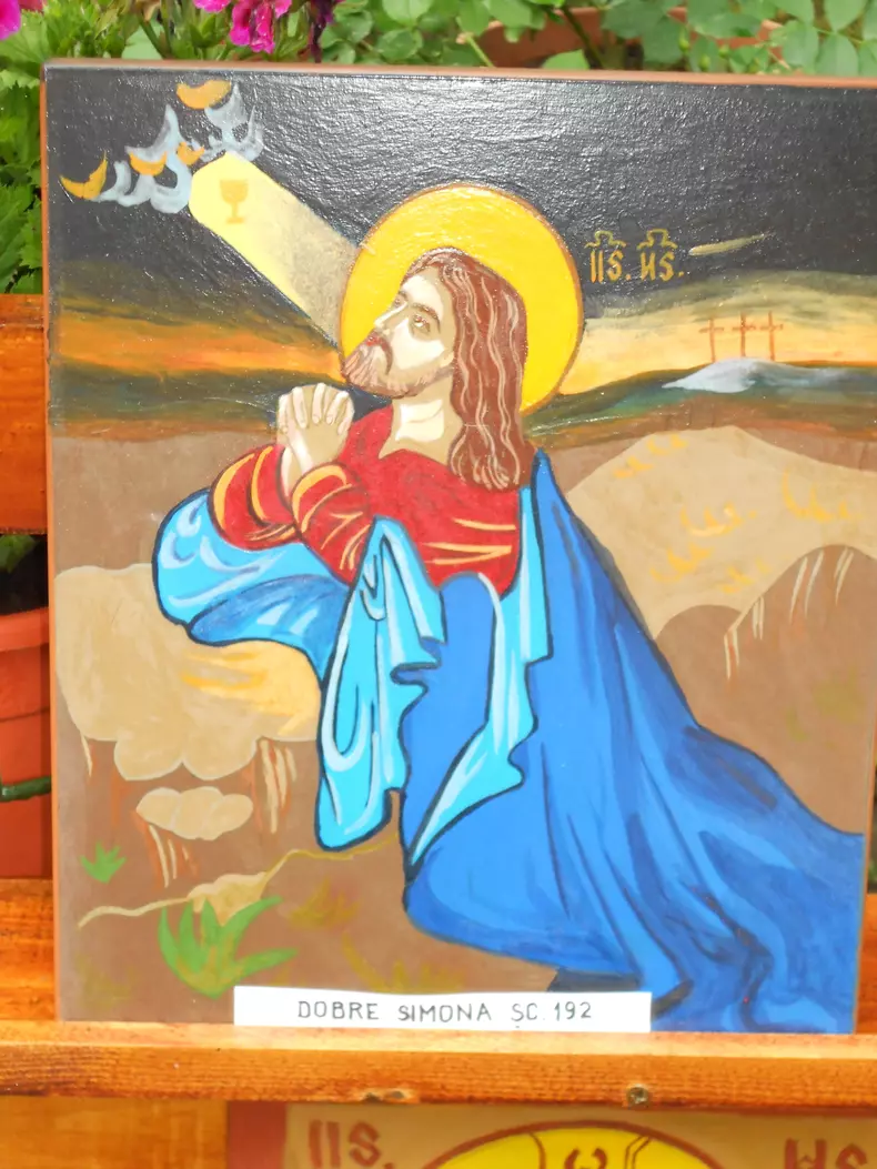 Icoană pictată de copii la Biserica Bazilescu din București, îndrumați de arhitecta Elena Iliescu