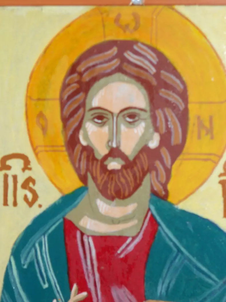 Icoană pictată de copii la Biserica Bazilescu din București, îndrumați de arhitecta Elena Iliescu