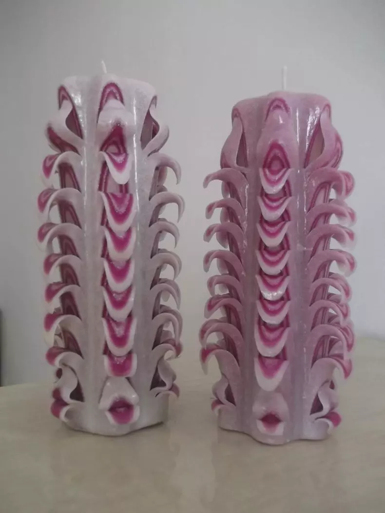 Lumânări făcute de Cristina Pîrvu, purtător de cuvânt al ISU Vrancea