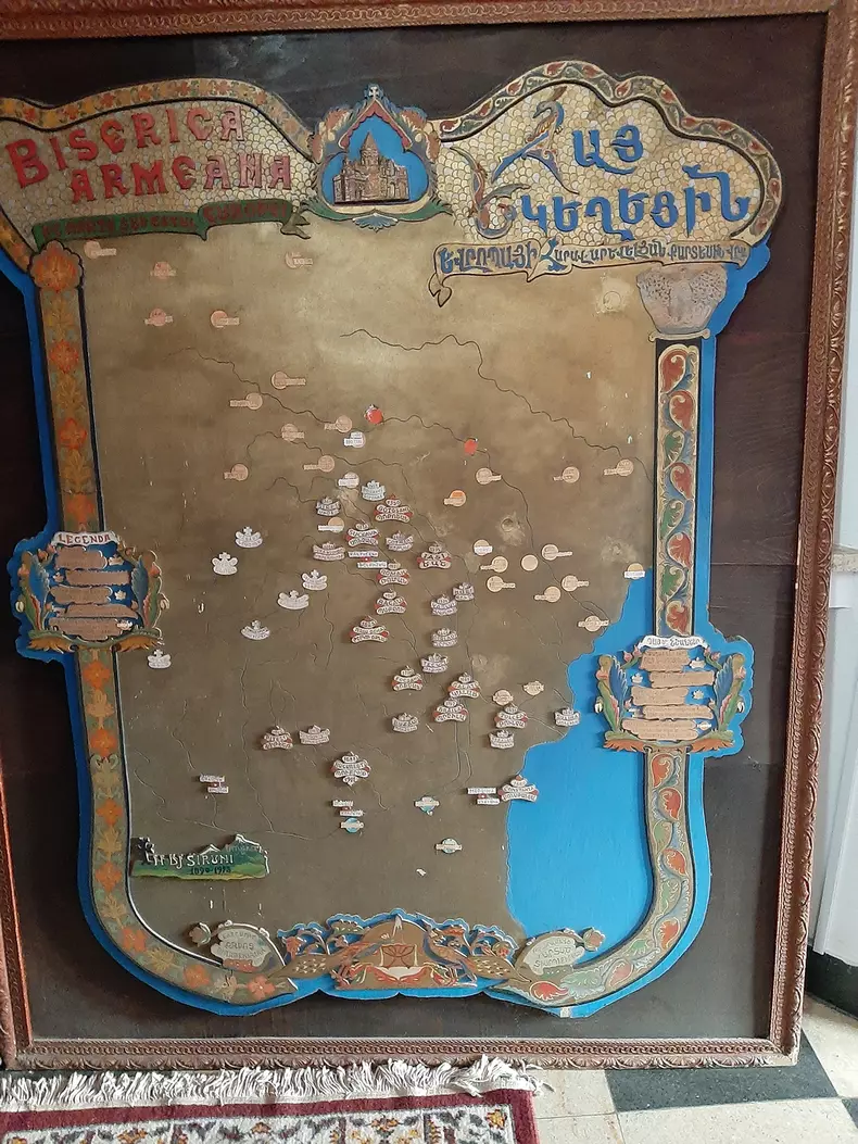 Harta prezenței armenilor pe teritoriul României