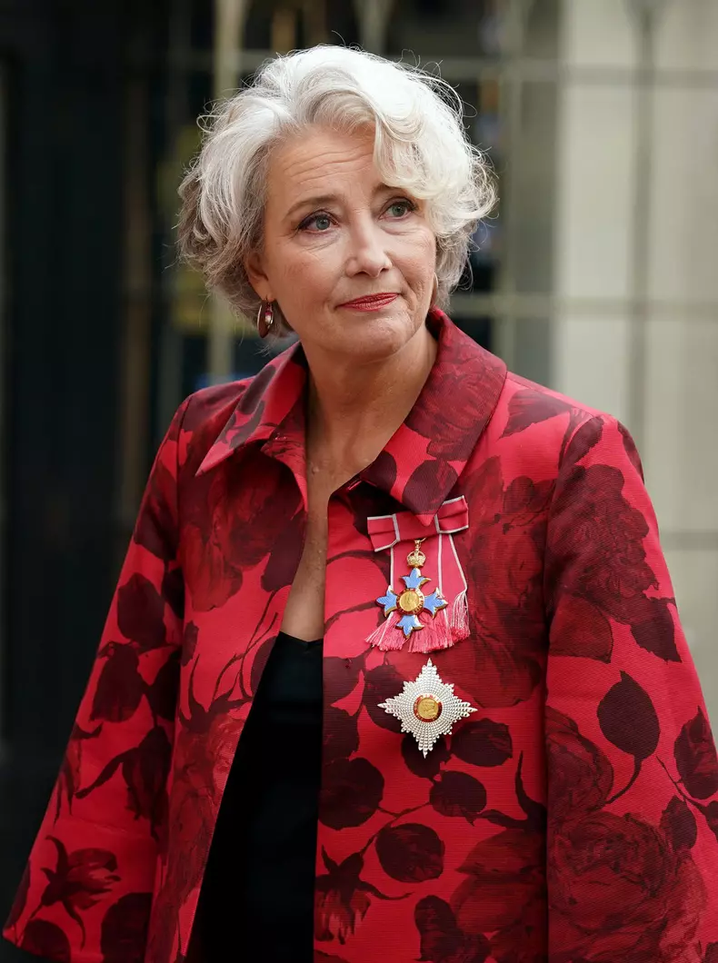 Emma Thompson arriving at Westminster Abbey, central London, ahead of the coronation ceremony of King Charles III and Queen Camilla.
