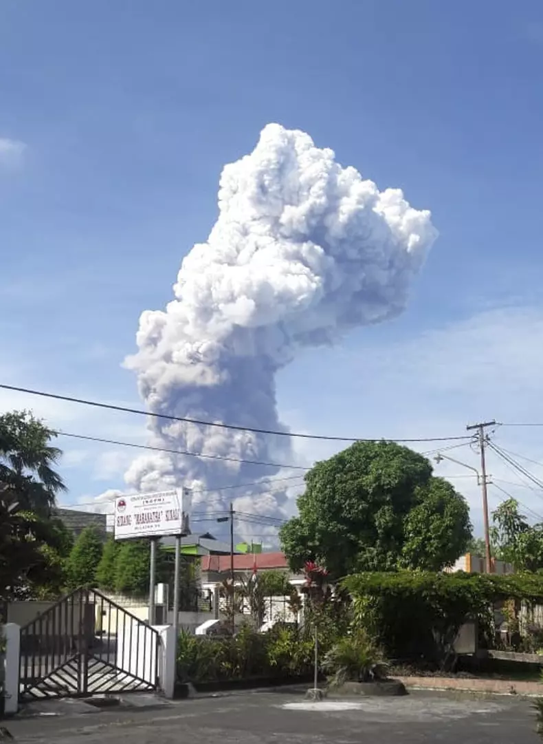 Mount Soputan volcanic eruption in North Sulawesi