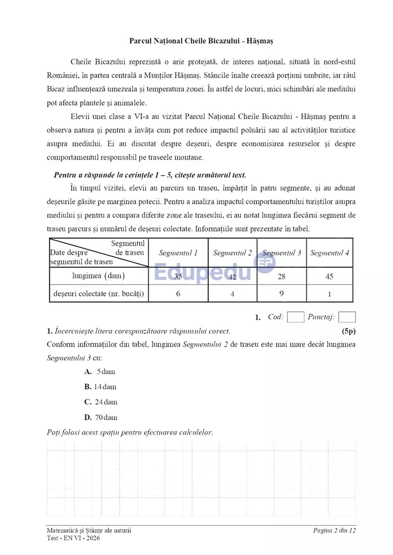 Subiecte Evaluare Națională 2026 clasa a VI-a (2)
