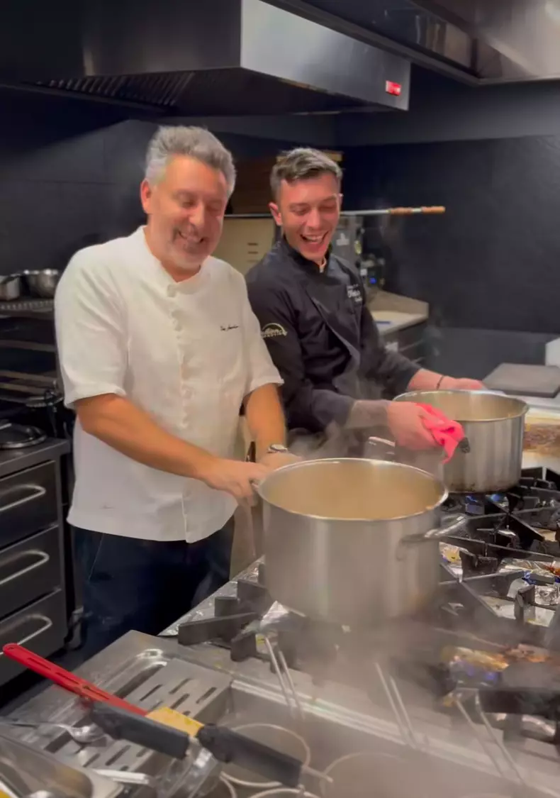 Chef Sautner si Michele la Oliveto_2