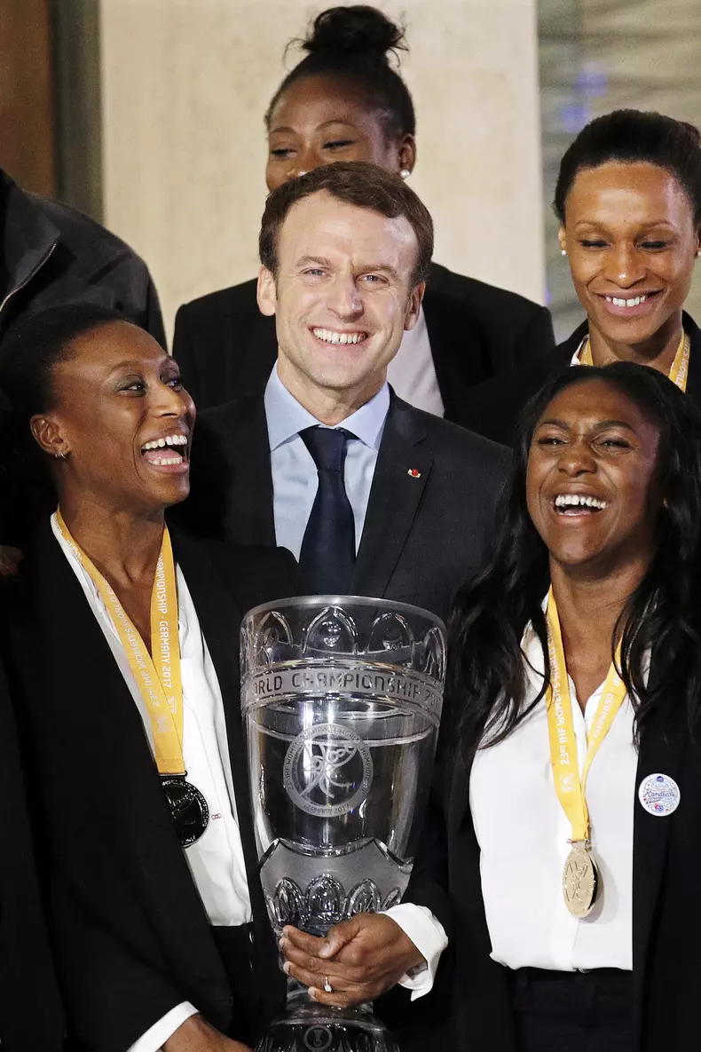 French Women Handball National team at the Elysee Palace in Paris