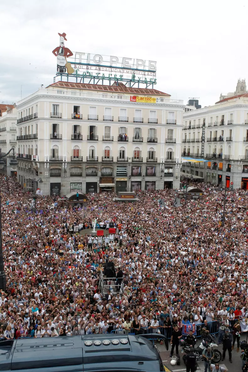 Real Madrid fans celebration in Madrid