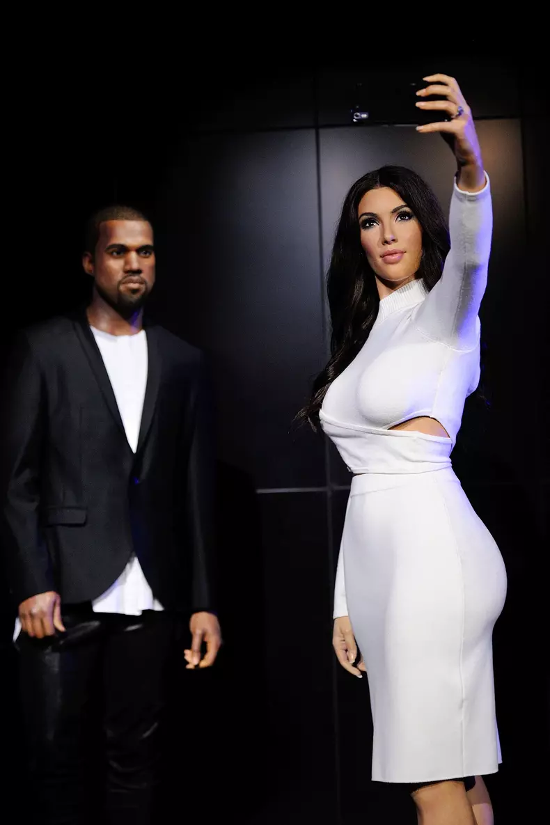 London Kanye West Kim Kardashian Wax Figures