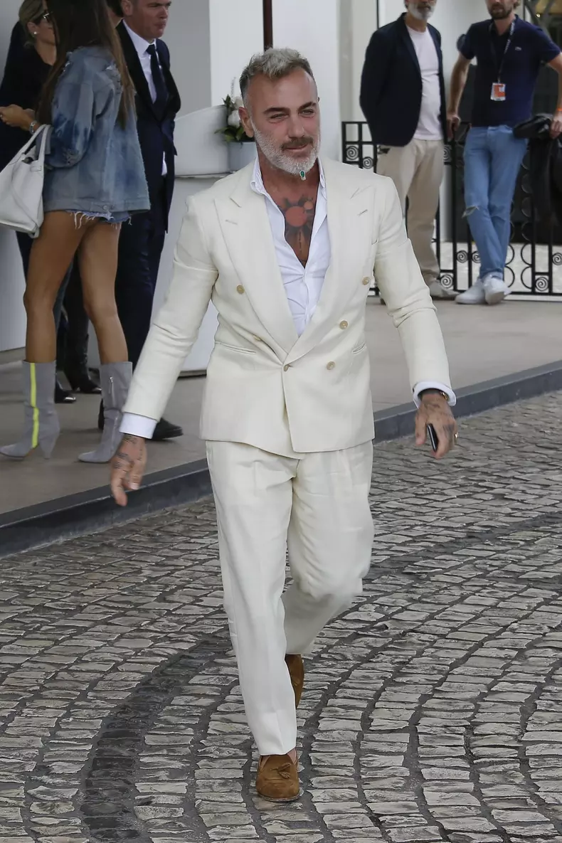 Gianluca Vacchi arriving at his hotel during Cannes Film Festival 2019