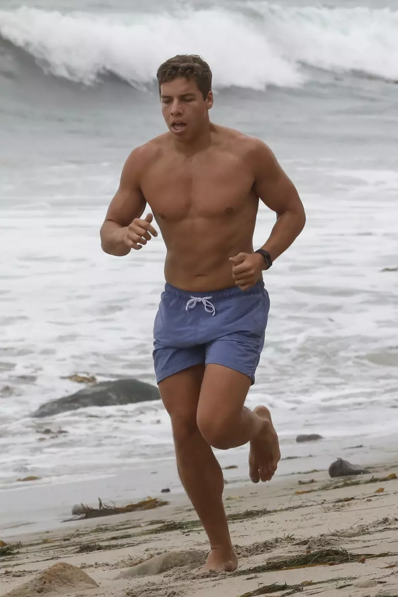 *EXCLUSIVE* Joseph Baena shows off his toned bod on a jog with friends
