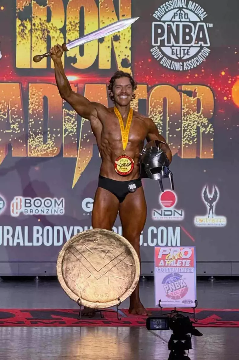 Arnold Schwarzenegger's son, Joseph Baena, was named the INBA Iron Gladiator classic physique champion
