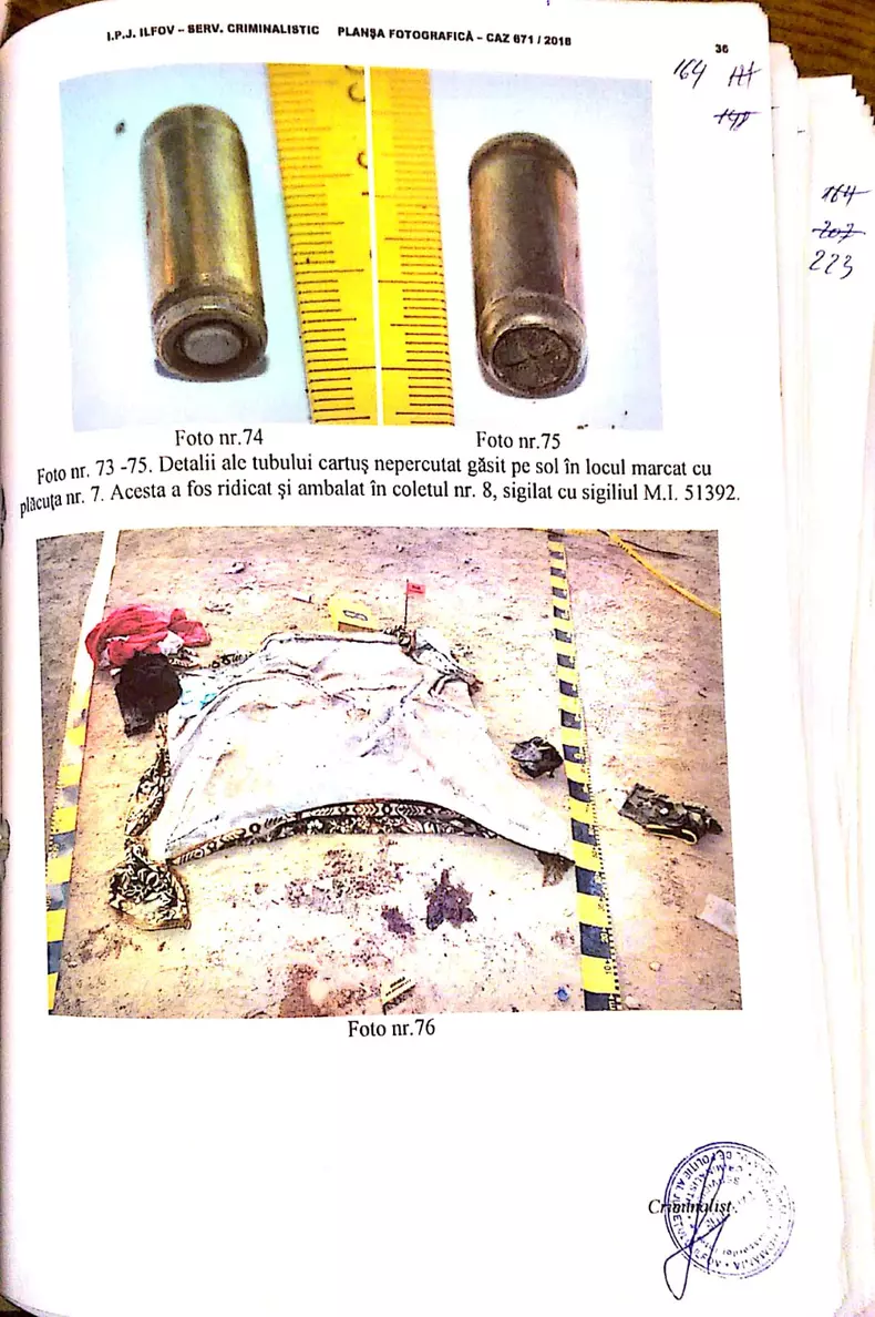 Planșă fotografică din dosarul IPJ Ilfov, Serviciul Criminalistic Ilfov