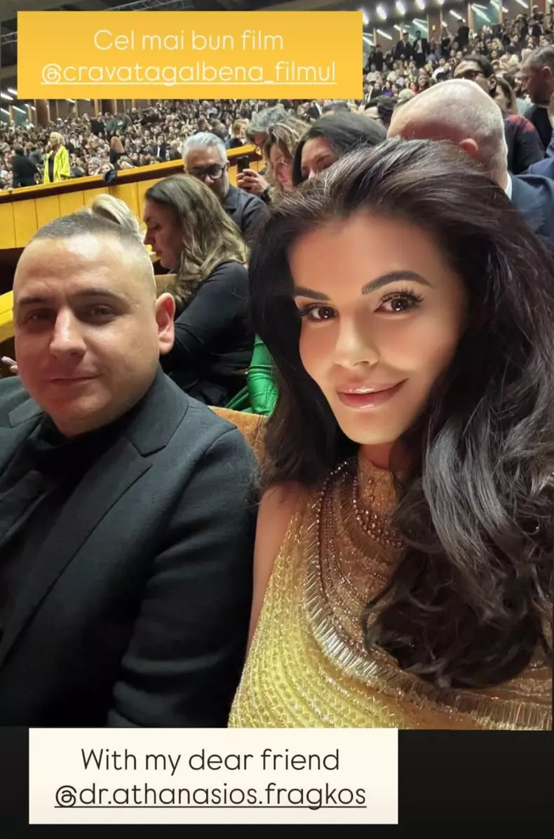 monica gabor Athanasios Fragkos sala palatului bucuresti cravata galbena film (1)