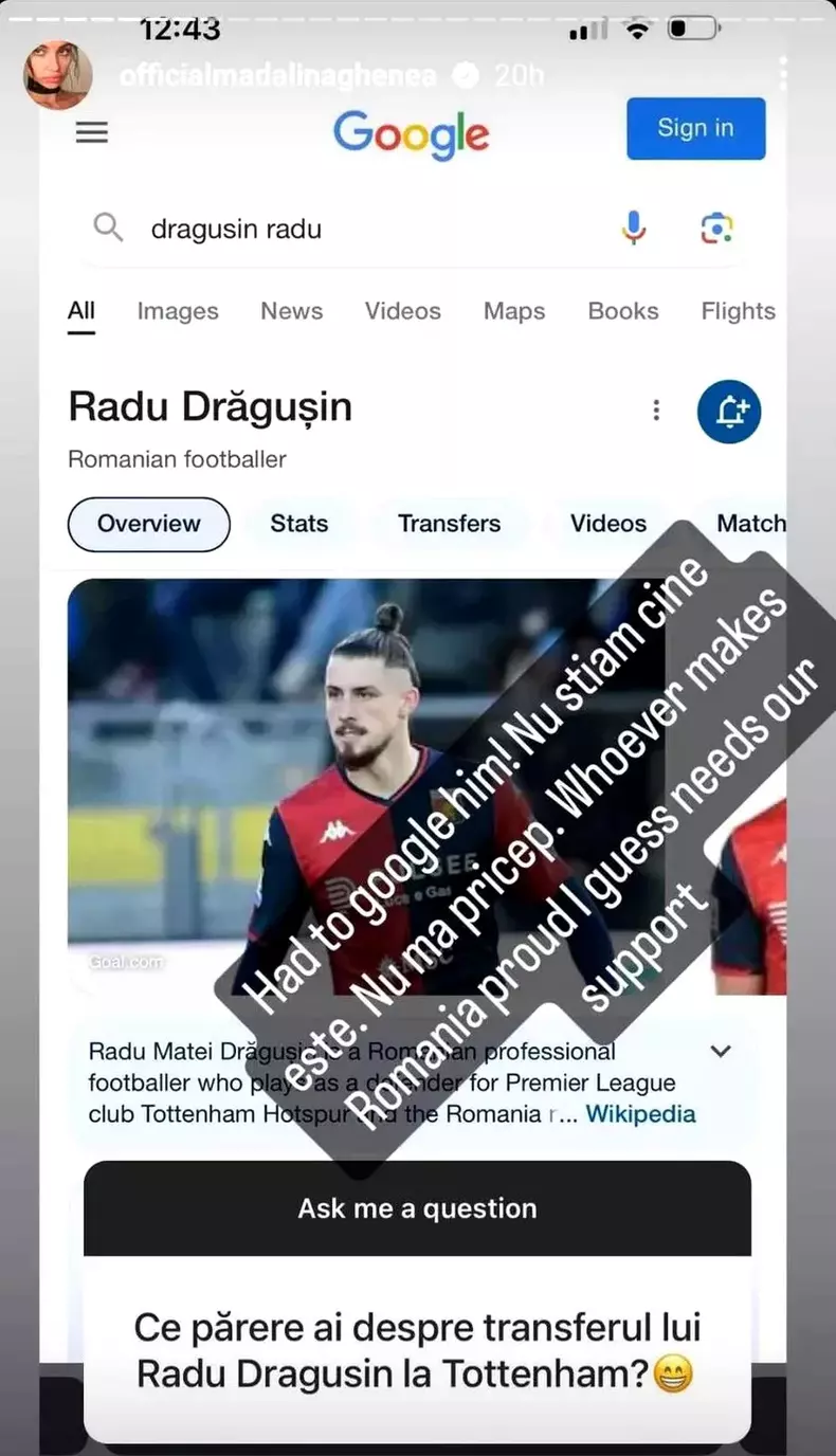 Mădălina Ghenea despre Radu Drăgușin