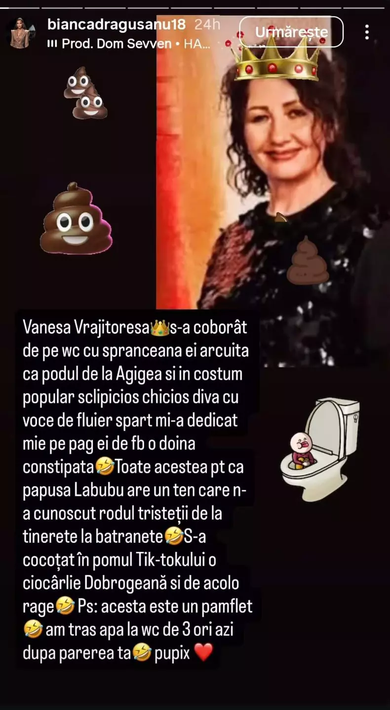 Bianca Drăgușanu a ironizat-o pe mama Claudiei Pătrășcanu