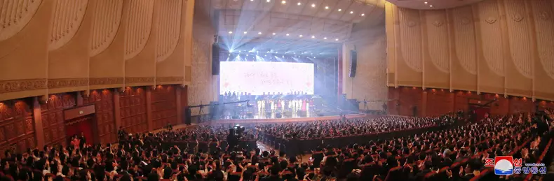North Korean leader Kim Jong-un enjoys performance by South Korean art troupe
