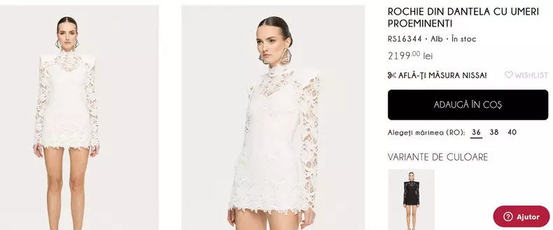 Monica Birladeanu rochie mini alba