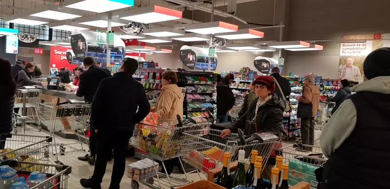 Coadă la Kaufland