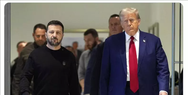 Volodimir Zelenski (stânga) și Donald Trump (dreapta), la Casa Albă Captură X