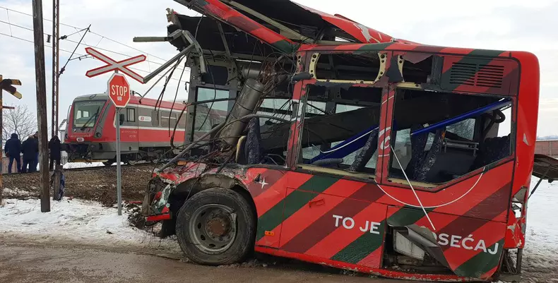 Five killed and dozens injured in train and bus collision near Nis, Serbia