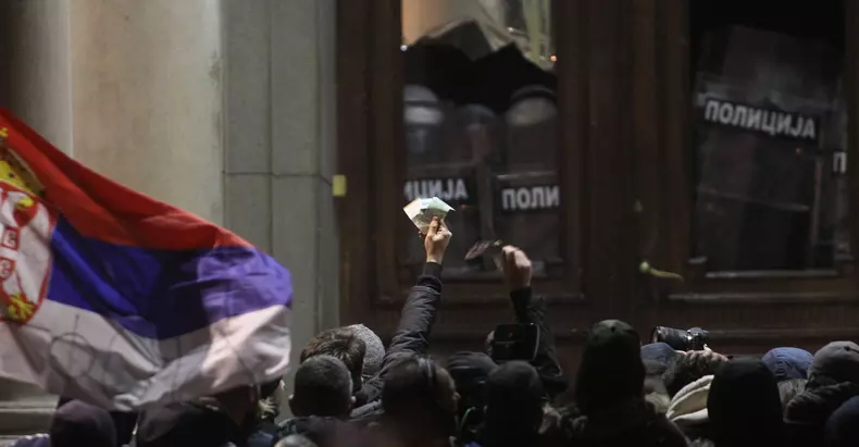 24.12.2023 Belgrade(Serbia) Politics/ opposition protest after irregularities during parliamentary and local elections O
