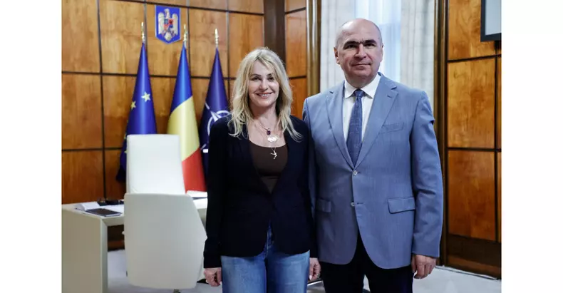 Nadia Comăneci a discutat cu Ilie Bolojan, la Guvern, despre Gala „50 de ani de la prima notă de 10.00. Foto.gov.ro (3)