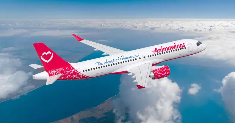 Prima aeronavă Airbus A220-300 a companiei AnimaWings