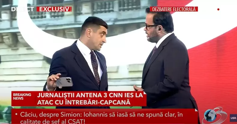 George Simion a întrerupt emisiunea de la Antena 3 moderată de Mihai Gâdea